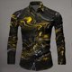 thumbnail image 1 of Camisa hawaiana de manga larga con estampado de luces para hombre y mujer, camisa informal con solapa, blusa urbana moderna, talla grande, 2025, 1 of 6