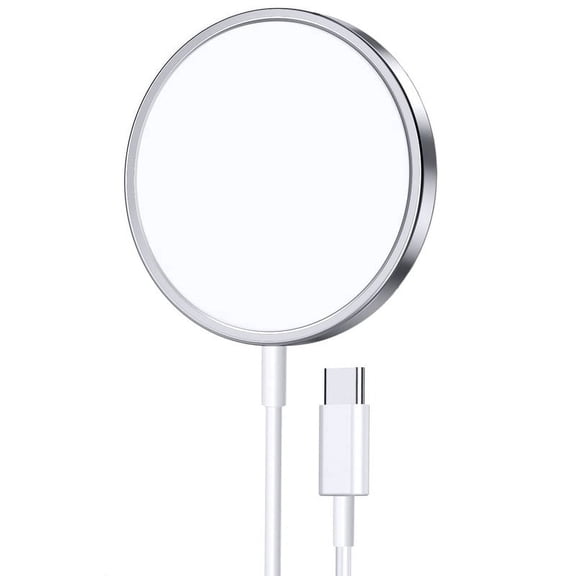Magnetic Wireless Charger for iPhone - 15W USB-C MagSafe-Compatible Fast Charging Pad, Slim Qi