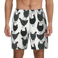 thumbnail image 2 of Goofa Retro Rooster Printed Men's Swim Trunks Board Shorts Quick Dry Mens Swimming Trunks with Compression Liner,Breathable Fit Hawaii Beach Shorts-Medium, 2 of 9