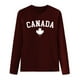 thumbnail image 3 of MHFRRA Camiseta de Manga Larga para Mujer con La Bandera del Día de Canadá y La Hoja de Arce Canadiense. Café, 3 of 3