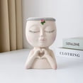 thumbnail image 2 of Figure Flower Pot, Female Face Statue Vase Planter Decorations for Indoor Home or Outdoor Garden Patio, 2 of 8