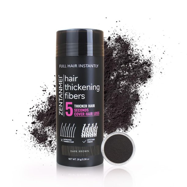 Fibras capilares para adelgazar el cabello para mujeres Fibras naturales para la construcción del cabello 0,98 oz Polvo para volumen del cabello Cubrir la zona calva para hombres y mujeres (marrón o