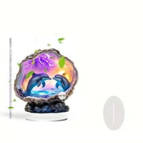 LanSuare Desktop Ornament, Dreamy Dolphin Statue, Two Dolphins Playing, Suitable for Living Room, Bedroom Desktop, Coastal Theme Decor