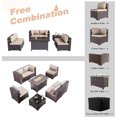 thumbnail image 4 of Gotland 8 Pieces Outdoor Patio Furniture with 43"Fire Pit Table, Steel, PE Rattan Sofa Set,Sand, 4 of 7