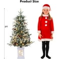 thumbnail image 3 of Garvee 2 Pack 3FT Mini Christmas Tree, Pre-Lit Artificial Tree with 78 Warm White Lights, Tabletop Christmas Tree with Pine Cones, Red Fruits, Fake Green Xmas Tree for Holiday Decor, Snowflake, 3 of 10