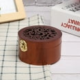 thumbnail image 4 of Retro Style Round Shape Music Box Beautiful Hollow out Musical Jewelry Box Home Ornament Gift(Hollow Round Wooden Box Silver Movement Type A), 4 of 11