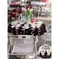 thumbnail image 4 of Outdoor Tablecloth with Umbrella Hole and Zipper, Christmas Tree Black Round Table Cloth 54 Inch Waterproof Tablecloth, Merry Xmas Snowflakes Rustic Vintage Picnic Table Cover for Patio Camping, 4 of 7