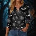thumbnail image 2 of Godom Women Halloween Shirt Halloween Tshirt Graphic Tees Fall Season 3/4 Sleeve Tops, 2 of 5