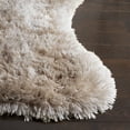 thumbnail image 3 of SAFAVIEH Arctic Giselle Solid Polyester Shag Area Rug, Light Beige, 2'6" x 4' Scalloped, 3 of 8