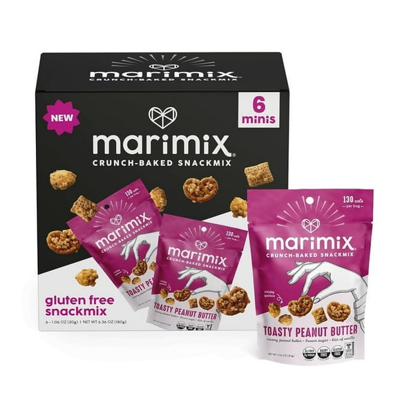 Marimix Mini Snack Mix - Mini Toasty Peanut Butter, 6 Pack