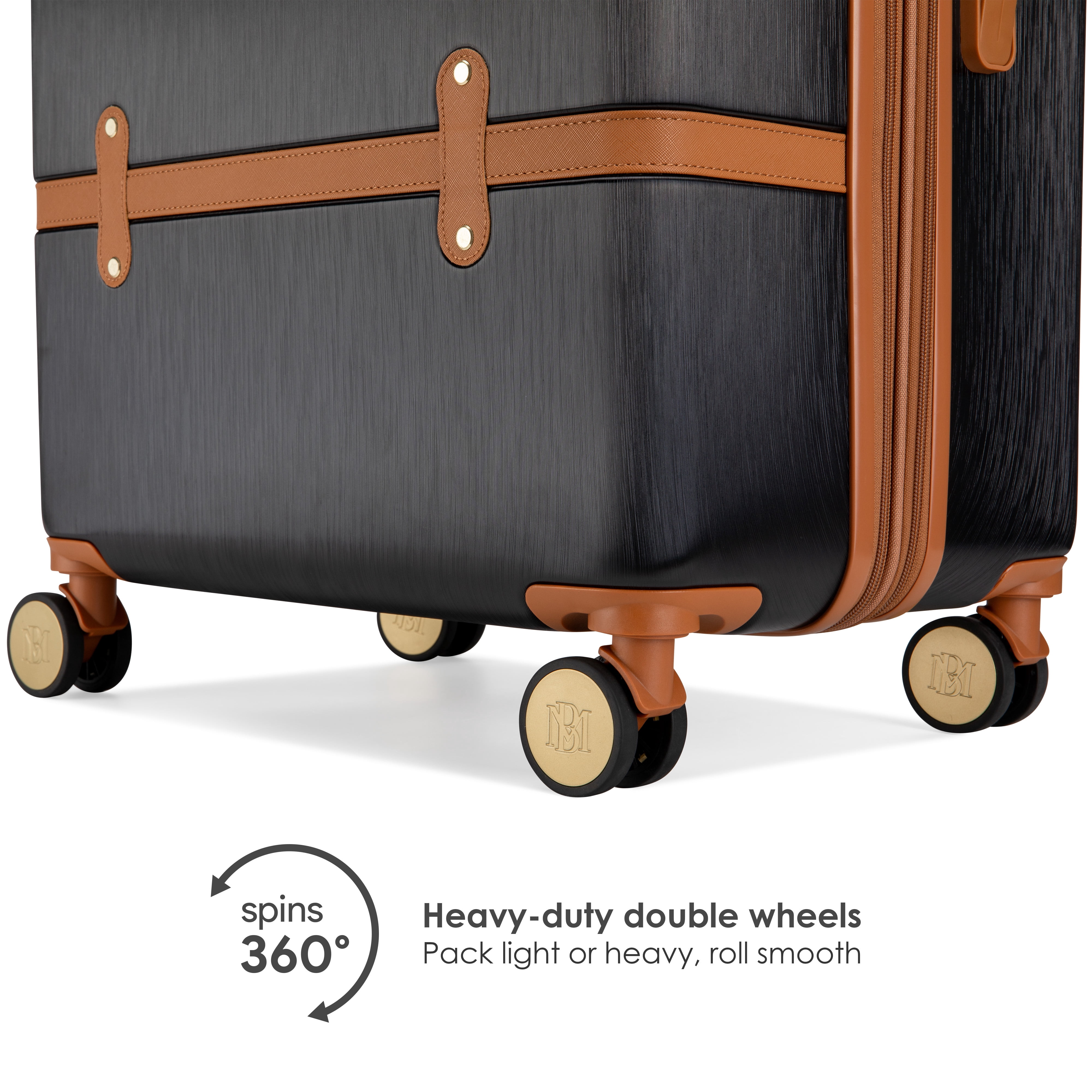 BADGLEY MISCHKA Grace 3 Piece Expandable Retro Luggage Set - Black
