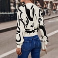 thumbnail image 5 of Women's Geometric Pattern Print Design Simple Long Sleeved Straight Casual Women's Jacket, 5 of 6