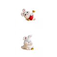 thumbnail image 1 of 2pcs Rabbit Statue Miniature Desktop Ornament Sculpture for Bedroom Macarena none, 1 of 8