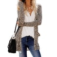 thumbnail image 4 of Abrigo de bolsillo de manga larga con estampado de cárdigan para mujer de talla grande para mujer Fridja  BV0+4357, 4 of 9