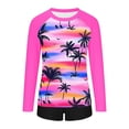 thumbnail image 5 of Women Two Piece Rash Guard Long Sleeve Swimsuits UV UPF 50+ Swim Shirt Bathing Suit with Boyshort Bottom Built in Bra Quick Dry Breathable Swimwear 2026 Summer Beach Vacation Outfits, 5 of 7