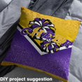 thumbnail image 2 of Homewish Cheerleading Fabric by the Yard 2 Yard,Girly Gymnastic Sports Room Decor Fabric by the Yard,Purple Yellow Glitter Print Fabric for Sewing For Girls Kids,Super Cozy Room Decor, 2 of 6
