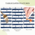 thumbnail image 3 of Nautical Navy Blue Striped Anchor Round Tablecloth 60 Inch, Decorative Holiday Home Party Table Cloth for Kitchen Dining Picnic Table Cover, 3 of 6