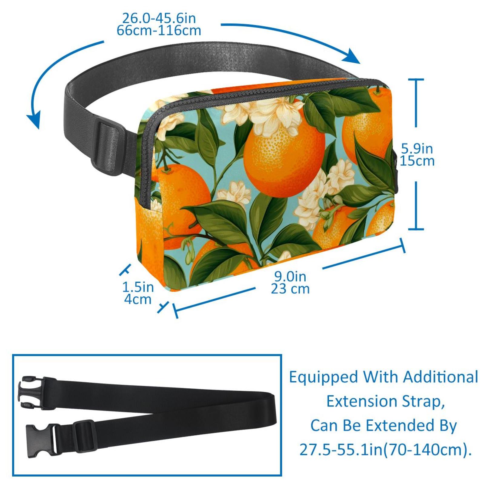 Oranges Lightweight and Adjustable Crossbody Bag with Extension Strap - Unisex Sling Bag, Crossbody Bag, Fanny Pack