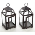 thumbnail image 4 of Hosley Set of 2, 12 Inch High Brown Clear Glass and Iron Classic Style Lantern, 4 of 5