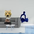 thumbnail image 2 of Escultura de cabeza de tigre con figura humana pensante. Figura de animal. Artesanía moderna. Estatua de arte abstracto. Decoración para entrada, sala, 2 of 8