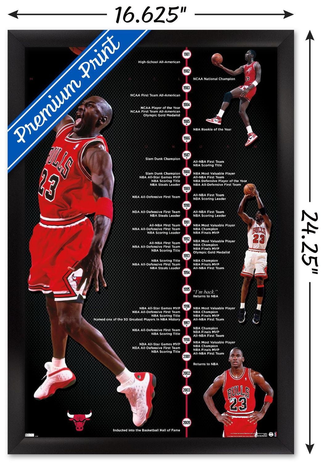 Michael Jordan - Timeline Wall Poster, 22.375" x 34" Framed