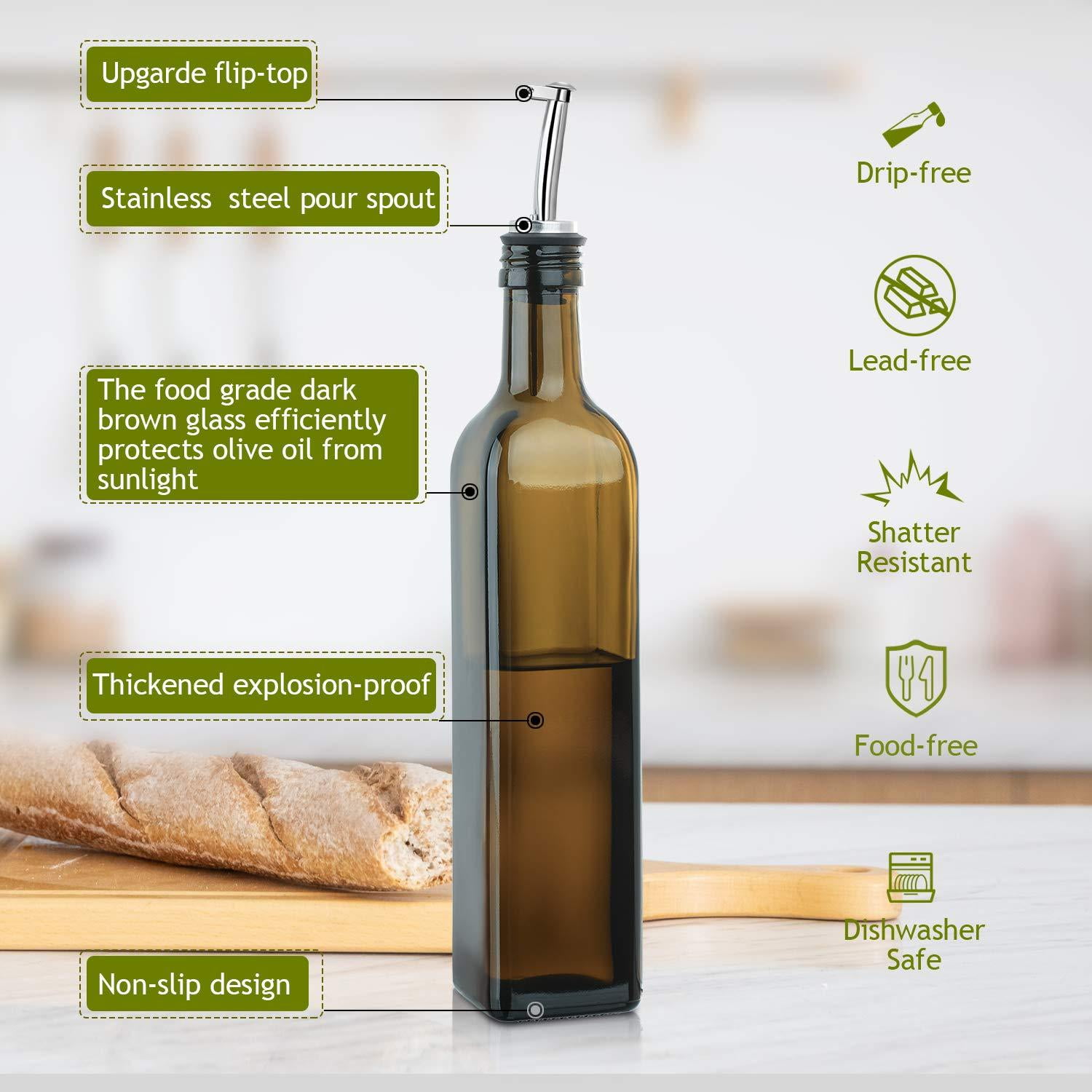 Oil Recycling and Oil drizzling Oil Decanter Giant Size Stainles Steel 1200ml Oil Bottle Easy Pour Spout Great for BBQs 
