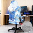 thumbnail image 4 of Jiueut White Blue Golden Marble Print Gaming Chair Cover with Armrest Cover, Stretchable Protection for Computer Chair Anti-Dust Reclining Gaming Chair Slipcover with Elastic Bottom, 4 of 7