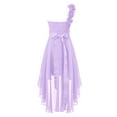 thumbnail image 3 of Aislor Kids One Shoulder Asymmetrical Chiffon Junior Bridesmaid Wedding Flower Girl Party Princess Dress A Lavender 6, 3 of 7