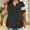 Black, variant on Oplxuo Womens Plus Size T Shirts Striped Short Sleeve V Neck Tops Summer Casual Tshirts Loose Fit Blouses