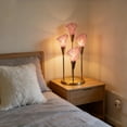 thumbnail image 2 of YingYouFu Calla Lily Flowers Blown Glass Accent Table Lamp for Living Room Bedroom Decoration Nighttime Rest Exudes A Cozy Ambiance (4-Light, Pink), 2 of 8