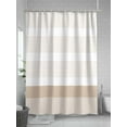 thumbnail image 5 of Fsddascl Brown Stripe Shower Curtain Set - 54" x 78" Washable Bathtub Curtain with 12 Hooks, Modern Rustic Horizontal Brown Striped Waterproof Fabric Stall Shower Curtains for Bathroom/Bathtub, 5 of 6