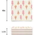thumbnail image 3 of FMSHPON Hello Summer Ice Cream Set of 8 Coaster for Drinks, Absorbent Ceramic Stone Coasters Cup Mat with Cork Base for Home Kitchen Room Coffee Table Bar Decor, 3 of 4