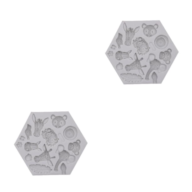 Moldes de silicona Wosthever para hornear cupcakes animales y hojas Gris 2piezas