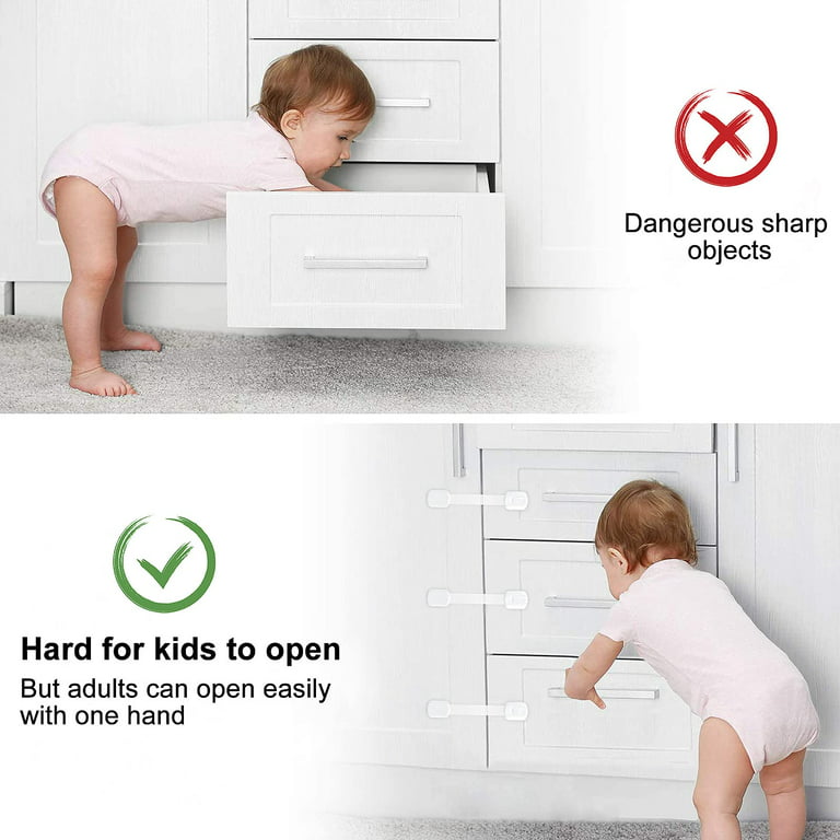 10 Pack Child Safety Cabinet Locks, Adjustable No Drilling Child Safety  Cabinet Locks Straps Baby Drawer Locks for Kids Baby Safety 