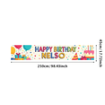 thumbnail image 3 of Colorful Personalized Happy Birthday Banner with Balloons Gifts Party Hats Background Party Decoration Photography Prop Birthday Party Supplies Birthday Decoration Backdrop, 3 of 7