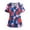 Dark Blue, variant on Scrub Tops Women Funny Hawaiian Tropic Nurse Uniforms Fashion V-Neck Side Slits Scrub Shirt Holiday Short Sleeve Medical Workwear with Pockets Gold 3XL