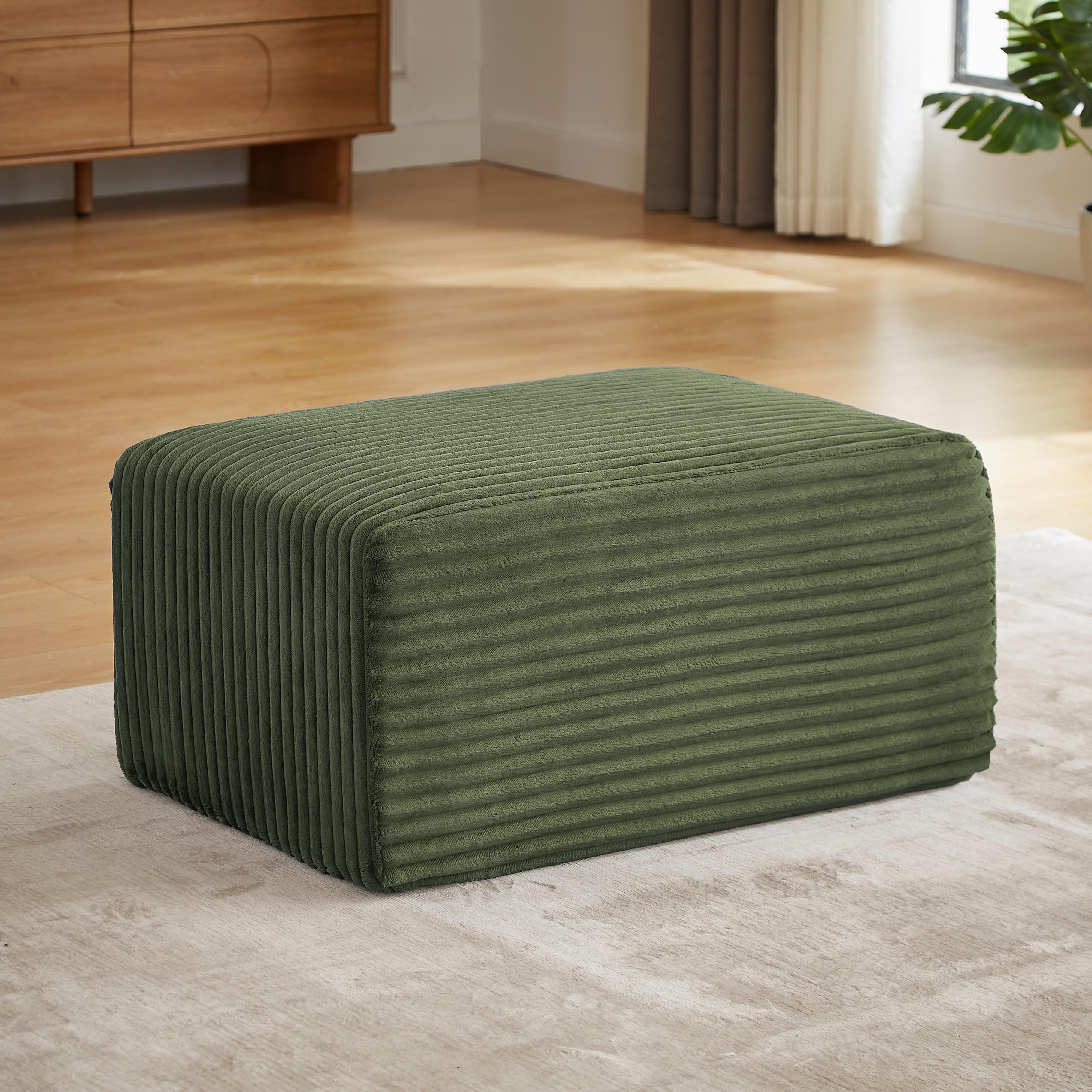 MAYEERTY Boneless Ottoman, 35×24" Footrest for Cloud Sectional Sofa, Living Room & Apartment, Green
