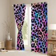 thumbnail image 3 of jejeloiu Abstract Leopard Print Curtains Pack of 2 (42x84 Each),Rustic Farmhouse Curtains Blackout,Pink Purple Ombre Bedroom Curtains For Girl,Microfiber Bedroom Decor, 3 of 6