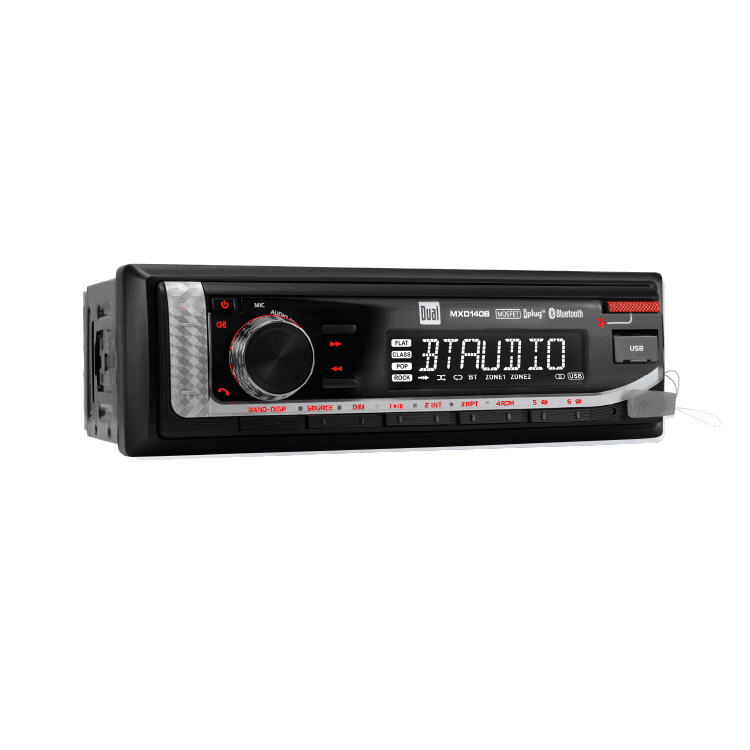 Dual Electronics MXD140B Marine Boat Radio, Bluetooth, Single DIN, AM/FM, Black