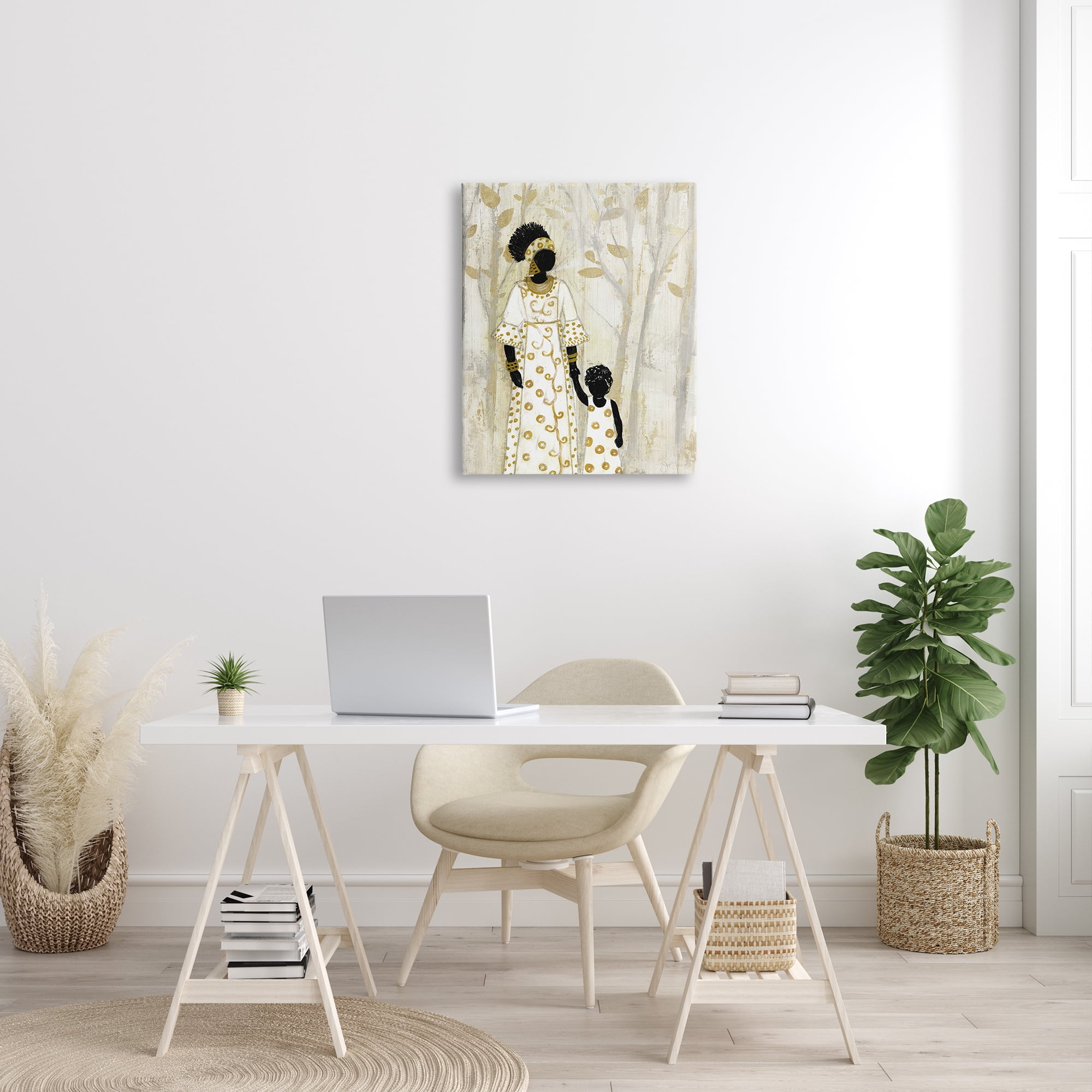 Stupell Indtries Mother and Child Holding Hands Neutral Tree Forest,24 x 30,Design by Tava Studios
