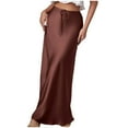 thumbnail image 2 of Aloohaidyvio Long Skirts for Women Summer,Womens Solid Color Sexy Half-body Skirt,Summer Ice Silk High Waist Hip Long Skirt, 2 of 6