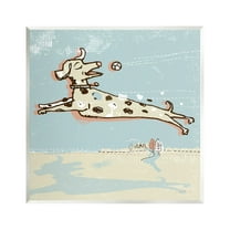 Stupell Industries Modern Dog Playing Fetch Animals & Insects Painting Unframed Art Print Wall Art, 12 x 12