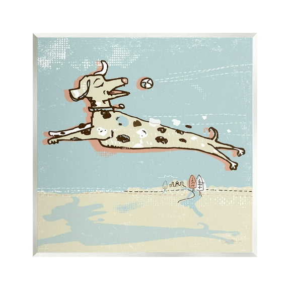 Stupell Industries Modern Dog Playing Fetch Animals & Insects Painting Unframed Art Print Wall Art, 12 x 12