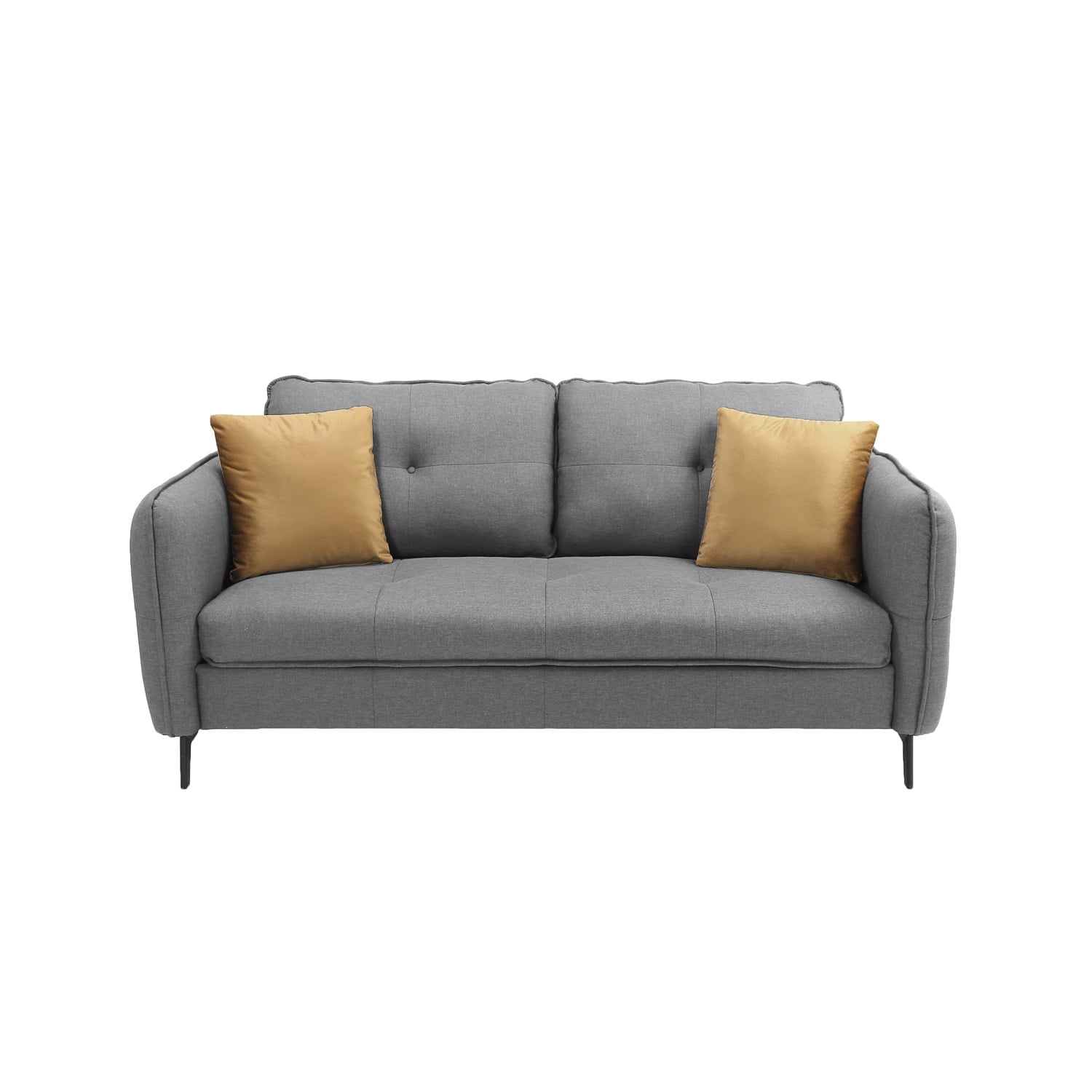 Kadyn 2-Seater Fabric Sofa Couch, Modern Loveseat Sofa with Pillow, Upholstered Linen Fabric Sofa for Living Room, Gray Kadyn 2-Seater Fabric Sofa Couch, Modern Loveseat Sofa with Pillow, Upholstered Linen Fabric Sofa for Living Room, Gray