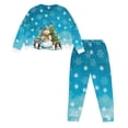 thumbnail image 3 of DISNIMO Snowflake Snowman Printed 2 Piece Pajama Sets Long Sleeve Top and Long Pants Sets Fashion Comfywear Crew Neck Pullover Top with Long Pant Set, XL, 3 of 7