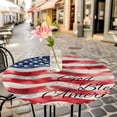 thumbnail image 6 of American Flag Round Tablecloth for 55-60 Inch Tables, Fitted Table Cover with Elastic Edge, Rustic Watercolor USA Flag Waterproof Outdoor Table Cloth Protector for Patio Garden Dinner Picnic, 6 of 9