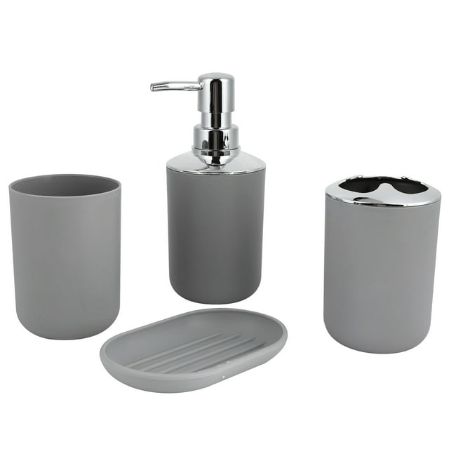 Jabonera, 4 piezas/juego, kit de baño, accesorio, botella de jabón líquido, botella de loción, rendimiento sólido