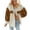 Khaki, variant on Fesfesfes Jacket for Women Jacket Jacket Casual Plush Jacket With Pocket Warm Comfortable And Warm Jacket