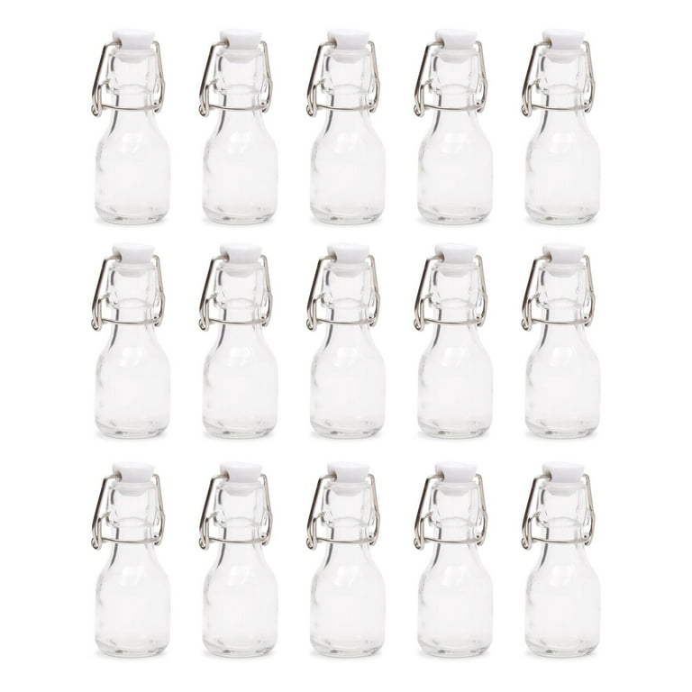 Queekay Mini Flip Top Glass Bottle with Stoppers Decorative Swing Top  Bottles Small Glass Bottles wi…See more Queekay Mini Flip Top Glass Bottle  with