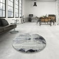 thumbnail image 4 of Ahgly Company Machine Washable Indoor Rectangle Industrial Modern Platinum Silver Gray Area Rugs, 4' x 6', 4 of 7